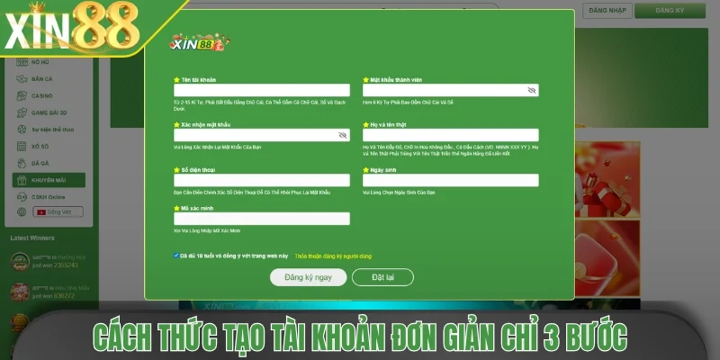 Cách thức tạo tài khoản đơn giản chỉ 3 bước